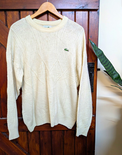 Lacoste cream cable knit - cream,